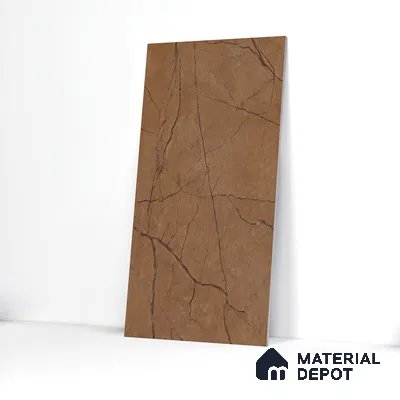 Carving Wall & Floor Tile Marrone Brown | TL 01070 | 4 ft x 2 ft Size | Matte Finish Vitrified Tile - 9 mm Thick | Suitable For Living Room, Bedroom, Bathroom