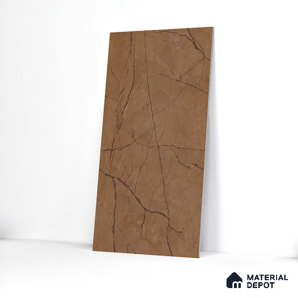 Carving Wall & Floor Tile Marrone Brown | TL 01070 | 4 ft x 2 ft Size | Matte Finish Vitrified Tile - 9 mm Thick | Suitable For Living Room, Bedroom, Bathroom