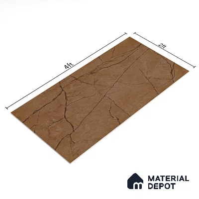 Carving Wall & Floor Tile Marrone Brown | TL 01070 | 4 ft x 2 ft Size | Matte Finish Vitrified Tile - 9 mm Thick | Suitable For Living Room, Bedroom, Bathroom