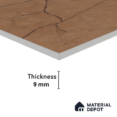 Carving Wall & Floor Tile Marrone Brown | TL 01070 | 4 ft x 2 ft Size | Matte Finish Vitrified Tile - 9 mm Thick | Suitable For Living Room, Bedroom, Bathroom
