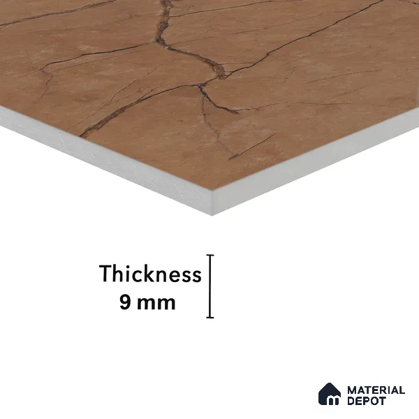 Carving Wall & Floor Tile Marrone Brown | TL 01070 | 4 ft x 2 ft Size | Matte Finish Vitrified Tile - 9 mm Thick | Suitable For Living Room, Bedroom, Bathroom