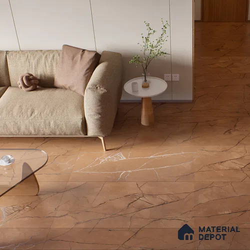 Carving Wall & Floor Tile Marrone Brown | TL 01070 | 4 ft x 2 ft Size | Matte Finish Vitrified Tile - 9 mm Thick | Suitable For Living Room, Bedroom, Bathroom