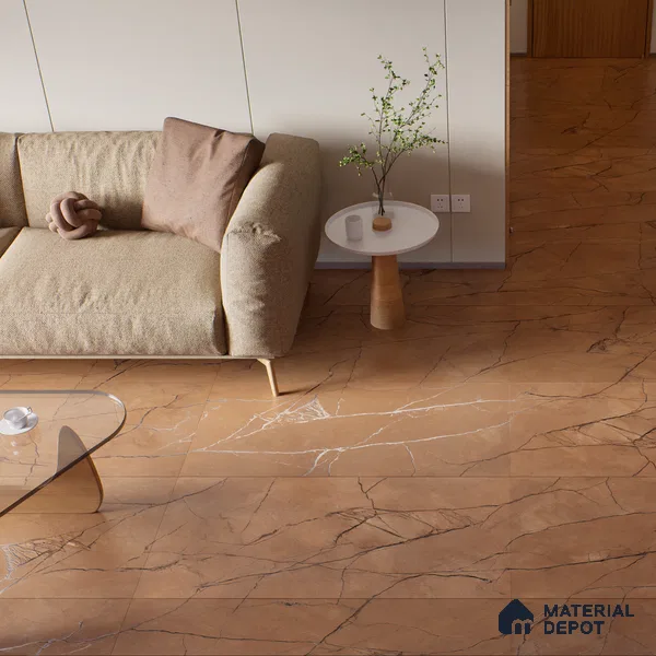 Carving Wall & Floor Tile Marrone Brown | TL 01070 | 4 ft x 2 ft Size | Matte Finish Vitrified Tile - 9 mm Thick | Suitable For Living Room, Bedroom, Bathroom