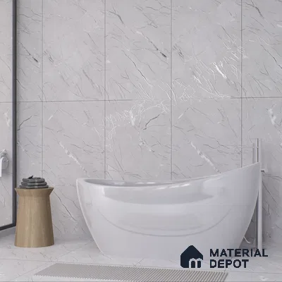 Carving Wall & Floor Tile Misty Grey | TL 00361 | 4 ft x 2 ft Size | Matte Finish Vitrified Wall & Floor Tile - 9 mm Thick | Ideal For Living Room, Bedroom, Bathroom (Sample)