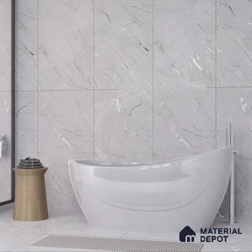 Carving Wall & Floor Tile Misty Grey | TL 00361 | 4 ft x 2 ft Size | Matte Finish Vitrified Wall & Floor Tile - 9 mm Thick | Ideal For Living Room, Bedroom, Bathroom