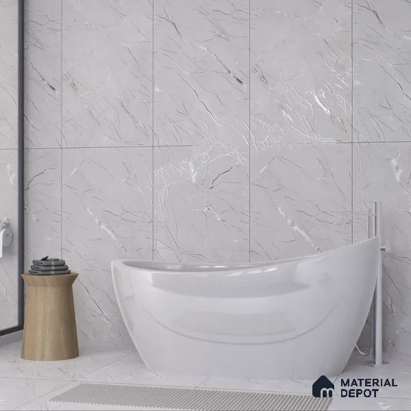 Carving Wall & Floor Tile Misty Grey | TL 00361 | 4 ft x 2 ft Size | Matte Finish Vitrified Wall & Floor Tile - 9 mm Thick | Ideal For Living Room, Bedroom, Bathroom (Sample)