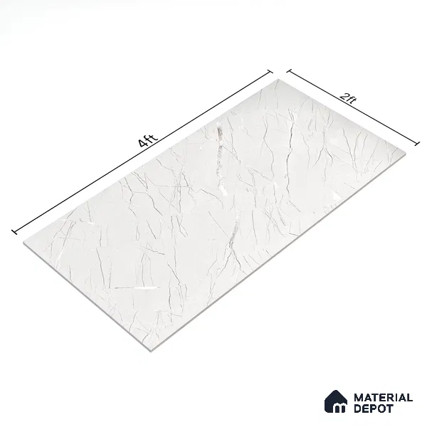 Carving Wall & Floor Tile Misty Grey | TL 00361 | 4 ft x 2 ft Size | Matte Finish Vitrified Wall & Floor Tile - 9 mm Thick | Ideal For Living Room, Bedroom, Bathroom (Sample)