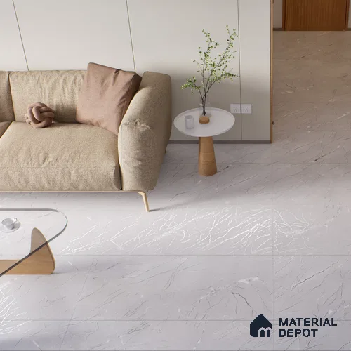 Carving Wall & Floor Tile Misty Grey | TL 00361 | 4 ft x 2 ft Size | Matte Finish Vitrified Wall & Floor Tile - 9 mm Thick | Ideal For Living Room, Bedroom, Bathroom