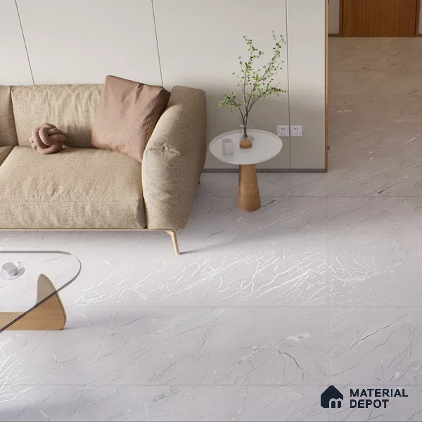 Carving Wall & Floor Tile Misty Grey | TL 00361 | 4 ft x 2 ft Size | Matte Finish Vitrified Wall & Floor Tile - 9 mm Thick | Ideal For Living Room, Bedroom, Bathroom (Sample)