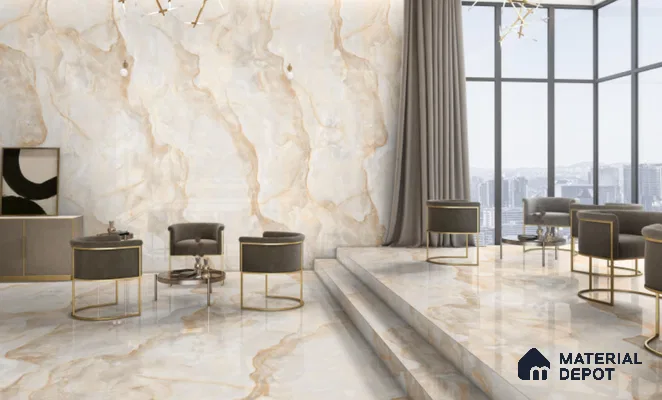 TL 02943 Mocha Beige 1600 x 800 mm Glossy Finish Endless Vitrified Wall & Floor Tile - 9 mm (Sample)