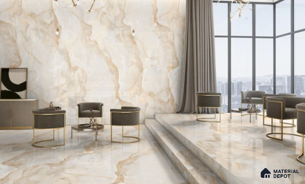 TL 02943 Mocha Beige 1600 x 800 mm Glossy Finish Endless Vitrified Wall & Floor Tile - 9 mm (Sample)