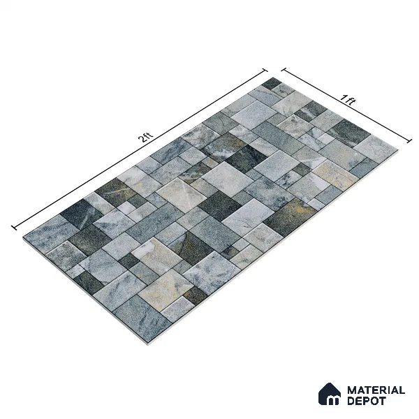 Elevation Wall Tile TL 00075 Moonstone 2 ft x 1 ft Punch Matte Finish Vitrified Tile - 9 mm | Suitable For Feature Wall, Boundary Wall, Balcony, Outdoor
