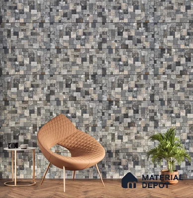 Elevation Wall Tile TL 00075 Moonstone 2 ft x 1 ft Punch Matte Finish Vitrified Tile - 9 mm | Suitable For Feature Wall, Boundary Wall, Balcony, Outdoor