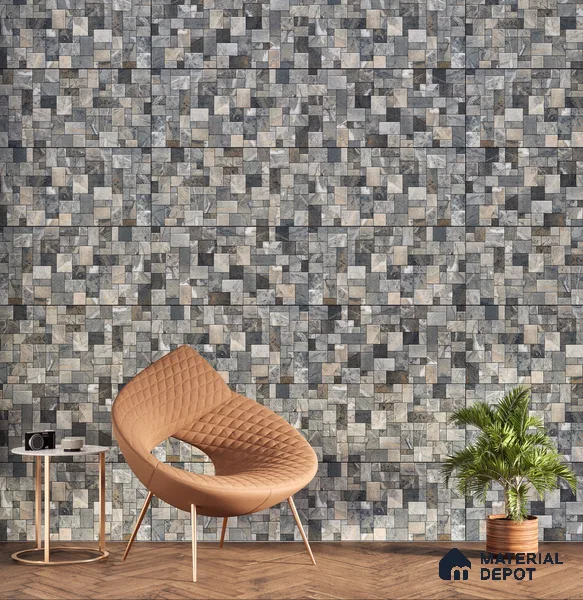 Elevation Wall Tile TL 00075 Moonstone 2 ft x 1 ft Punch Matte Finish Vitrified Tile - 9 mm | Suitable For Feature Wall, Boundary Wall, Balcony, Outdoor