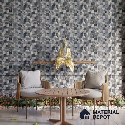 Elevation Wall Tile TL 00075 Moonstone 2 ft x 1 ft Punch Matte Finish Vitrified Tile - 9 mm | Suitable For Feature Wall, Boundary Wall, Balcony, Outdoor