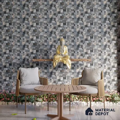 Elevation Wall Tile TL 00075 Moonstone 2 ft x 1 ft Punch Matte Finish Vitrified Tile - 9 mm | Suitable For Feature Wall, Boundary Wall, Balcony, Outdoor
