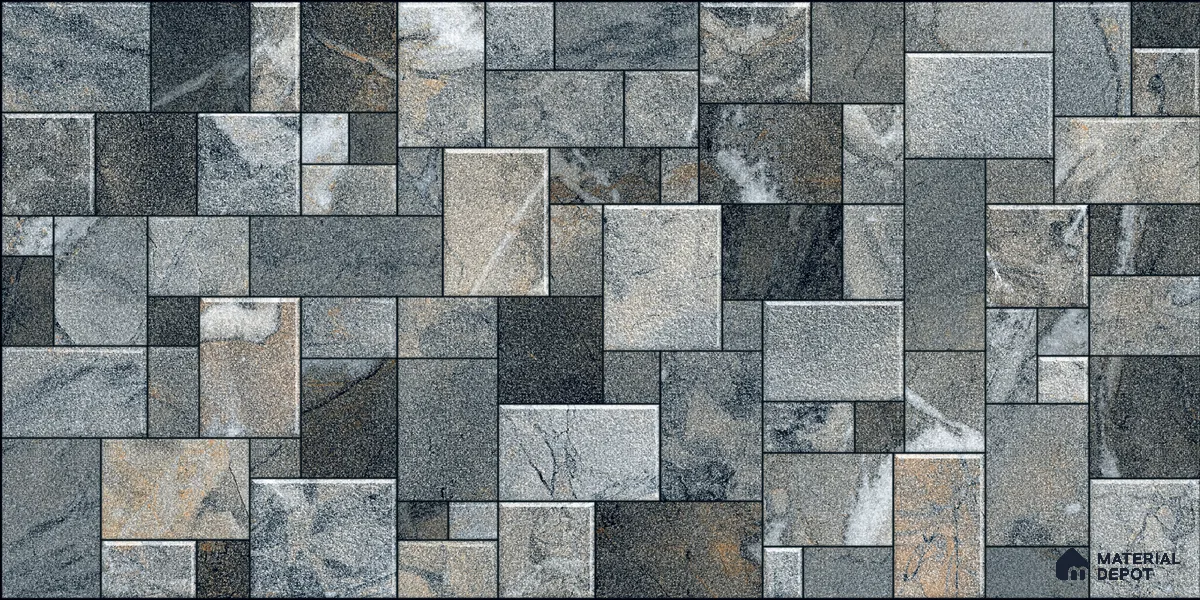 Elevation Wall Tile TL 00075 Moonstone 2 ft x 1 ft Punch Matte Finish Vitrified Tile - 9 mm | Suitable For Feature Wall, Boundary Wall, Balcony, Outdoor