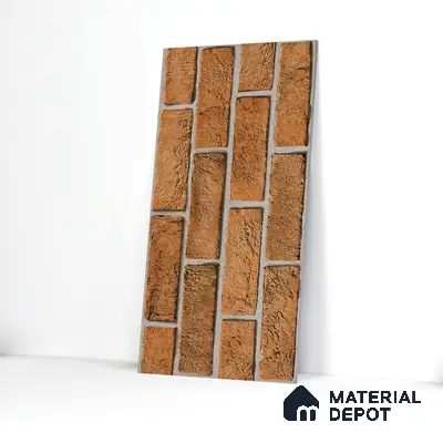 Brick Look Elevation Wall Tile TL 00071 A Mud Brown 2 ft x 1 ft Punch Matte Finish Vitrified Tile - 9 mm | Ideal For Modern Facades, Outdoor Cladding, Feature Wall