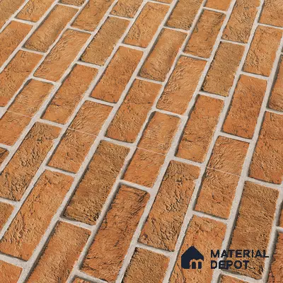 Brick Look Elevation Wall Tile TL 00071 A Mud Brown 2 ft x 1 ft Punch Matte Finish Vitrified Tile - 9 mm | Ideal For Modern Facades, Outdoor Cladding, Feature Wall