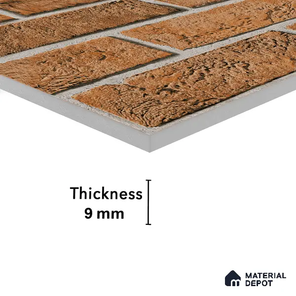 Brick Look Elevation Wall Tile TL 00071 A Mud Brown 2 ft x 1 ft Punch Matte Finish Vitrified Tile - 9 mm | Ideal For Modern Facades, Outdoor Cladding, Feature Wall