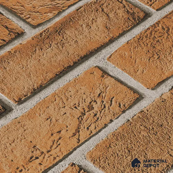 Brick Look Elevation Wall Tile TL 00071 A Mud Brown 2 ft x 1 ft Punch Matte Finish Vitrified Tile - 9 mm | Ideal For Modern Facades, Outdoor Cladding, Feature Wall