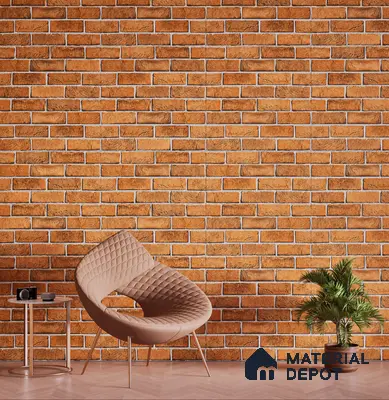 Brick Look Elevation Wall Tile TL 00071 A Mud Brown 2 ft x 1 ft Punch Matte Finish Vitrified Tile - 9 mm | Ideal For Modern Facades, Outdoor Cladding, Feature Wall