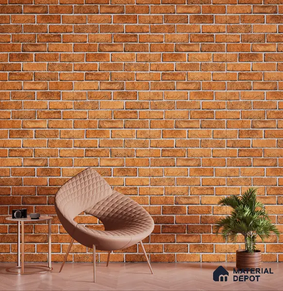Brick Look Elevation Wall Tile TL 00071 A Mud Brown 2 ft x 1 ft Punch Matte Finish Vitrified Tile - 9 mm | Ideal For Modern Facades, Outdoor Cladding, Feature Wall