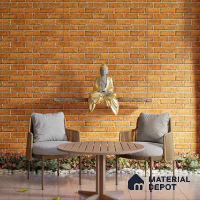 Brick Look Elevation Wall Tile TL 00071 A Mud Brown 2 ft x 1 ft Punch Matte Finish Vitrified Tile - 9 mm | Ideal For Modern Facades, Outdoor Cladding, Feature Wall