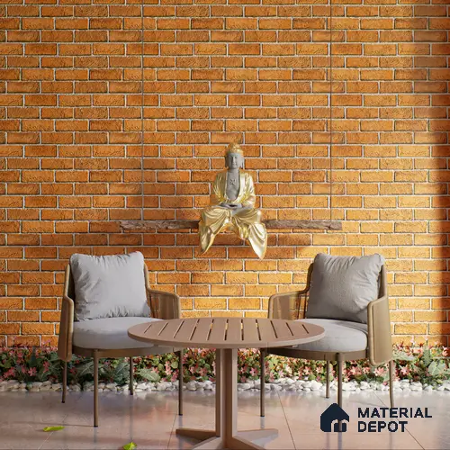 Brick Look Elevation Wall Tile TL 00071 A Mud Brown 2 ft x 1 ft Punch Matte Finish Vitrified Tile - 9 mm | Ideal For Modern Facades, Outdoor Cladding, Feature Wall