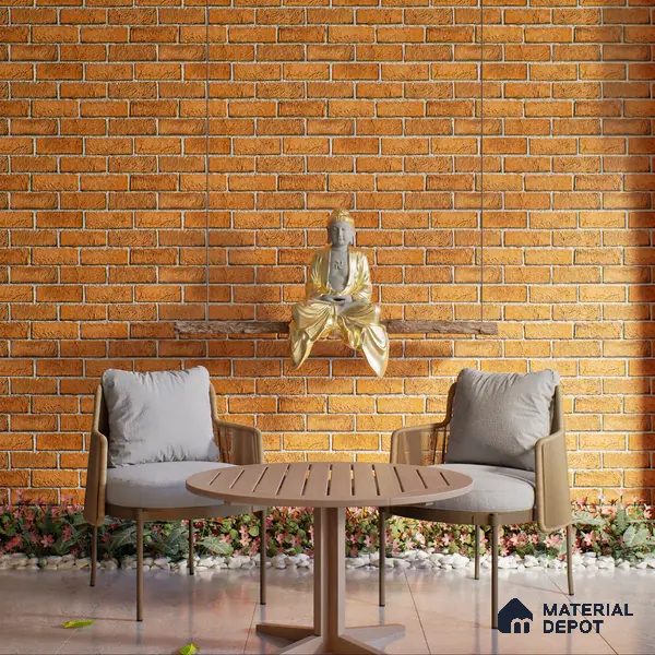 Brick Look Elevation Wall Tile TL 00071 A Mud Brown 2 ft x 1 ft Punch Matte Finish Vitrified Tile - 9 mm | Ideal For Modern Facades, Outdoor Cladding, Feature Wall