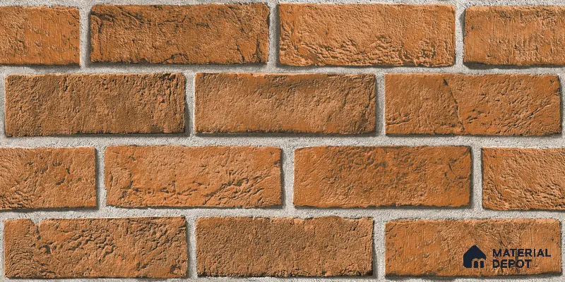 Brick Look Elevation Wall Tile TL 00071 A Mud Brown 2 ft x 1 ft Punch Matte Finish Vitrified Tile - 9 mm | Ideal For Modern Facades, Outdoor Cladding, Feature Wall