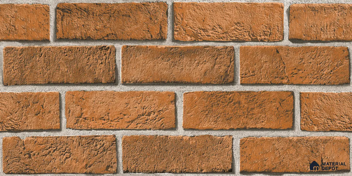 Brick Look Elevation Wall Tile TL 00071 A Mud Brown 2 ft x 1 ft Punch Matte Finish Vitrified Tile - 9 mm | Ideal For Modern Facades, Outdoor Cladding, Feature Wall