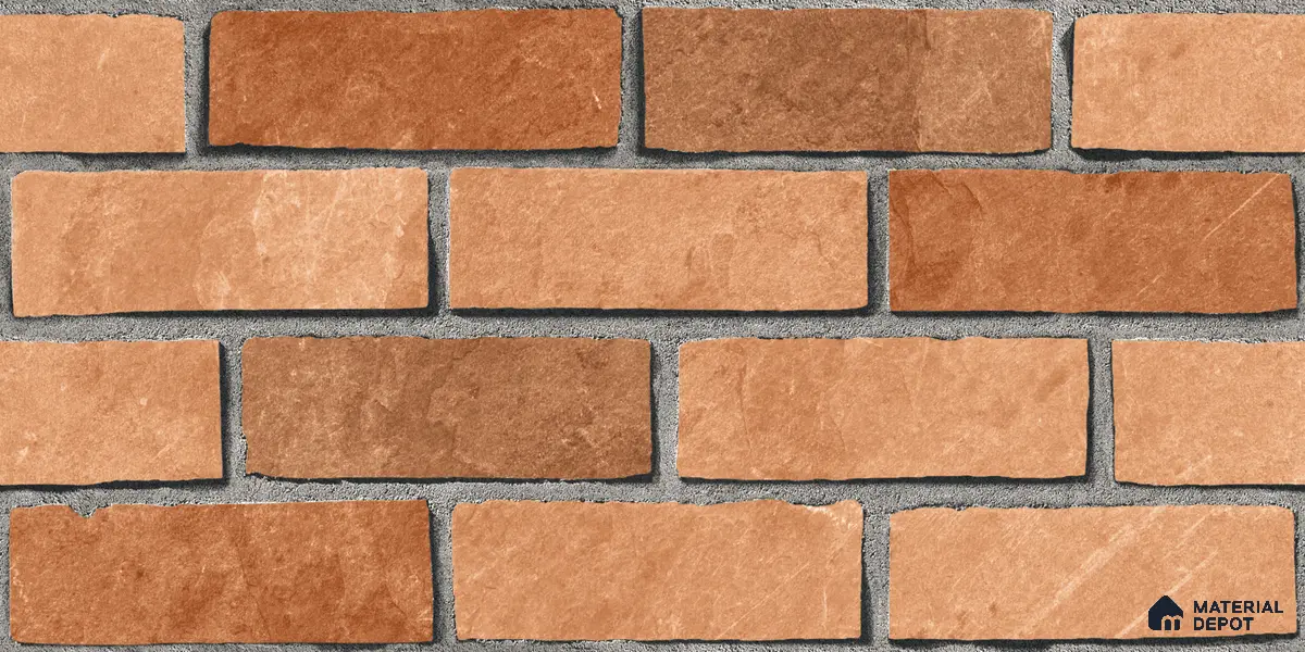 Brick Look Elevation Wall Tile TL 00071 C Brown 2 ft x 1 ft Punch Matte Finish Vitrified Tile - 9 mm | Ideal For Modern Facades, Outdoor Cladding, Feature Wall