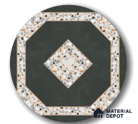 TL 03386 A Myst Black 400 x 400 mm Matte Finish Anti Slip Vitrified Parking Floor Tile - 12 mm | Pattern Alignment May Vary | 2-3 mm Spacer is Mandatory (Sample)