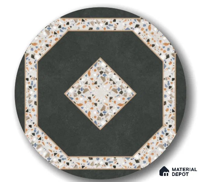 TL 03386 A Myst Black 400 x 400 mm Matte Finish Anti Slip Vitrified Parking Floor Tile - 12 mm | Pattern Alignment May Vary | 2-3 mm Spacer is Mandatory (Sample)