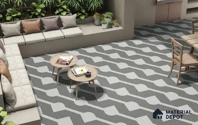 TL 03386 B Myst Smokey 400 x 400 mm Matte Finish Anti Slip Vitrified Parking Floor Tile - 12 mm | Pattern Alignment May Vary | 2-3 mm Spacer is Mandatory