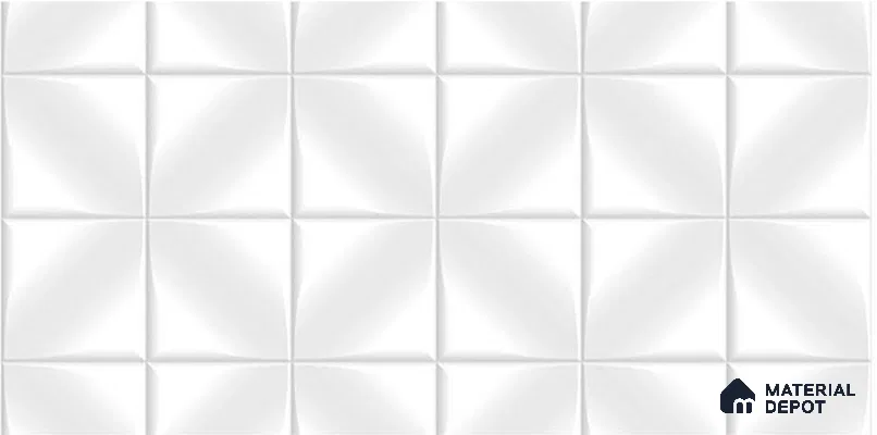 TL 00082 B Frosty White 2 ft x 1 ft Stone Punch Finish Vitrified Wall Cladding Elevation Tile - 9 mm