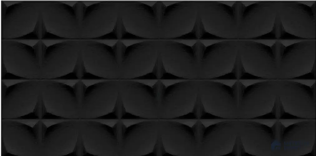 TL 00082 A Noir Black 2 ft x 1 ft Stone Punch Finish Vitrified Wall Cladding Elevation Tile - 9 mm