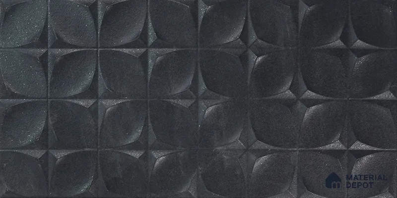 TL 00082 A Noir Black 2 ft x 1 ft Stone Punch Finish Vitrified Wall Cladding Elevation Tile - 9 mm (Sample)