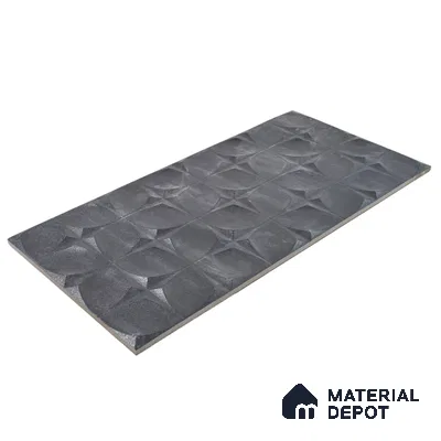 TL 00082 A Noir Black 2 ft x 1 ft Stone Punch Finish Vitrified Wall Cladding Elevation Tile - 9 mm (Sample)
