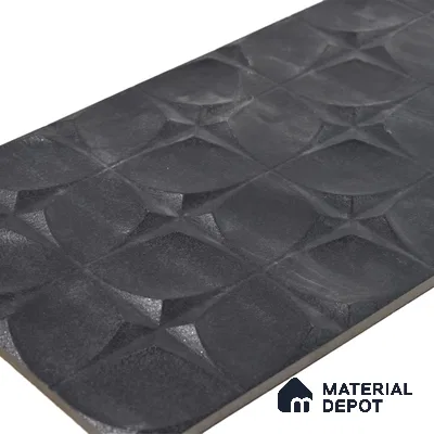 TL 00082 A Noir Black 2 ft x 1 ft Stone Punch Finish Vitrified Wall Cladding Elevation Tile - 9 mm (Sample)