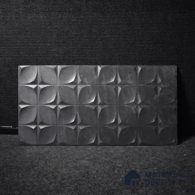 TL 00082 A Noir Black 2 ft x 1 ft Stone Punch Finish Vitrified Wall Cladding Elevation Tile - 9 mm (Sample)