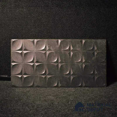 TL 00082 A Noir Black 2 ft x 1 ft Stone Punch Finish Vitrified Wall Cladding Elevation Tile - 9 mm (Sample)