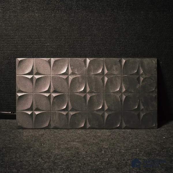 TL 00082 A Noir Black 2 ft x 1 ft Stone Punch Finish Vitrified Wall Cladding Elevation Tile - 9 mm (Sample)
