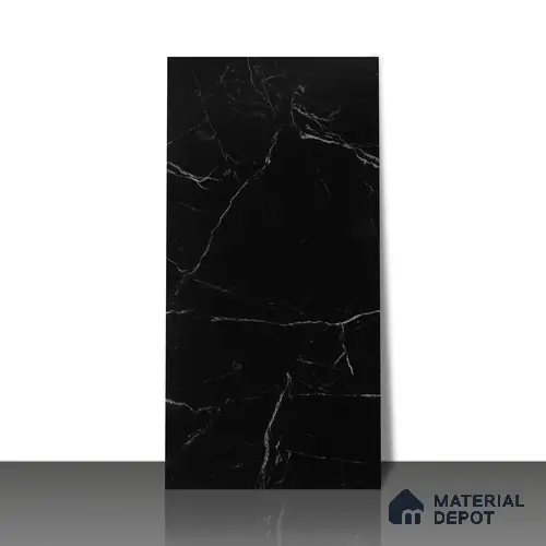 Endless Wall & Floor Vitrified Tile Obsidian Black 4 ft x 2 ft | TL 01084 High Gloss Finish - 9 mm | Suitable for Living Room, Bedroom