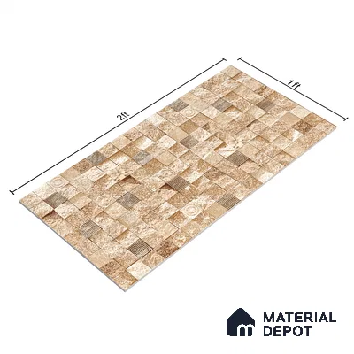 Elevation Wall Tile TL 00094 A Organic Brown 2 ft x 1 ft Punch Matte Finish Vitrified Tile - 9 mm | Ideal For Modern Facades, Outdoor Cladding, Feature Wall