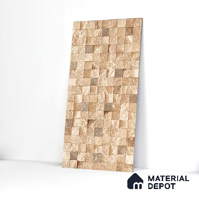 Elevation Wall Tile TL 00094 A Organic Brown 2 ft x 1 ft Punch Matte Finish Vitrified Tile - 9 mm | Ideal For Modern Facades, Outdoor Cladding, Feature Wall