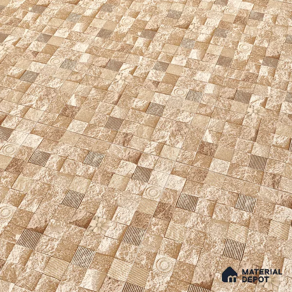 Elevation Wall Tile TL 00094 A Organic Brown 2 ft x 1 ft Punch Matte Finish Vitrified Tile - 9 mm | Ideal For Modern Facades, Outdoor Cladding, Feature Wall