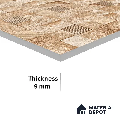 Elevation Wall Tile TL 00094 A Organic Brown 2 ft x 1 ft Punch Matte Finish Vitrified Tile - 9 mm | Ideal For Modern Facades, Outdoor Cladding, Feature Wall