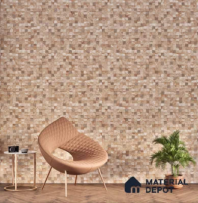 Elevation Wall Tile TL 00094 A Organic Brown 2 ft x 1 ft Punch Matte Finish Vitrified Tile - 9 mm | Ideal For Modern Facades, Outdoor Cladding, Feature Wall